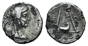 P. Galba, Rome, 69 BC. Fourrée Denarius ... 
