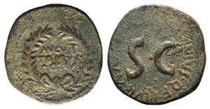Augustus (27 BC-AD 14). Æ Dupondius (26mm, ... 