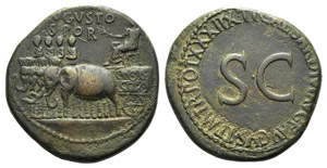 Divus Augustus (died AD 14). Æ Sestertius ... 
