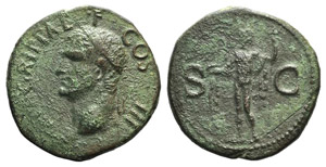 Agrippa (died 12 BC). Æ As (27mm, 10.69g, ... 