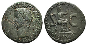 Tiberius (14-37). Æ As (28mm, 10.56g, 1h). ... 