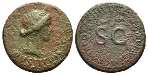 Tiberius (14-37). Æ Dupondius (29mm, ... 