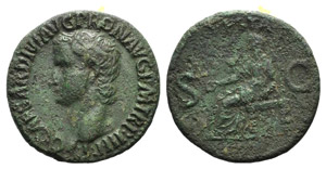 Gaius (Caligula, 37-41). Æ As (28mm, 9.80g, ... 