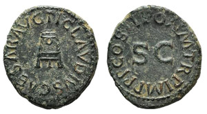 Claudius (41-54). Æ Quadrans (17mm, 3.10g, ... 