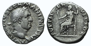 Vitellius (AD 69). AR Denarius (16mm, 3.20g, ... 