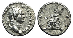 Vespasian (69-79). AR Denarius (17mm, 3.39g, ... 