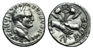 Vespasian (69-79). AR Denarius (18mm, 3.15g, ... 