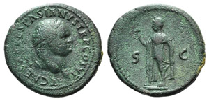 Titus (Caesar, 69-79). Æ As (28mm, 12.06g, ... 