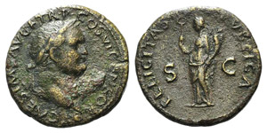 Titus (Caesar, 69-79). Æ Dupondius (27mm, ... 