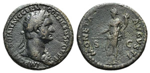 Domitian (81-96). Æ As (28mm, 9.91g, 6h). ... 