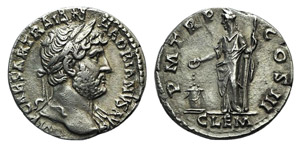 Hadrian (117-138). AR Denarius (17mm, 2.92g, ... 