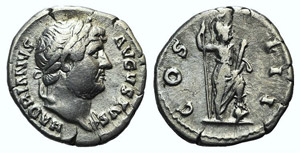 Hadrian (117-138). AR Denarius (18mm, 3.12g, ... 