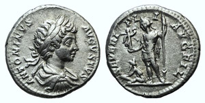 Caracalla (198-217). AR Denarius (17mm, ... 
