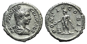 Geta (Caesar, 198-209). AR Denarius (20mm, ... 