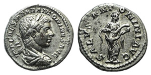 Elagabalus (218-222). AR Denarius (18mm, ... 