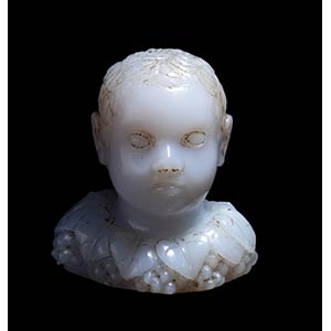 A roman light bue chalcedony bust of young ... 