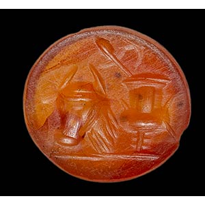 A lot of 4 roman red jasper and ... 