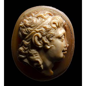 A postclassical two-layers agate cameo. Bust ... 
