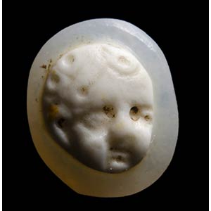 A roman two-layers agate cameo. Head of ... 