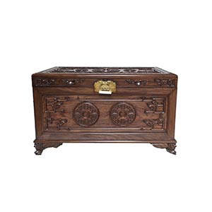 A CARVED WOOD COFFER
China, early to mid ... 