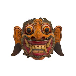 A BALINESE CARVED WOOD SCULPTURE ... 