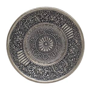 AN INDONESIAN REPOUSSÉ SILVER DISH 
Early ... 