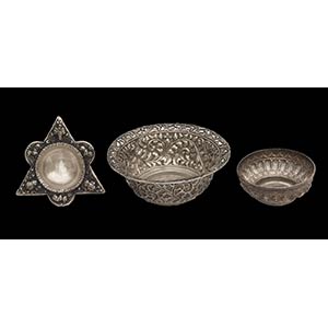 THREE INDONESIAN REPOUSSÉ SILVER ... 