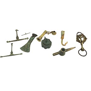 NINE INDONESIAN BRONZE AND BRASS ITEMS

the ... 