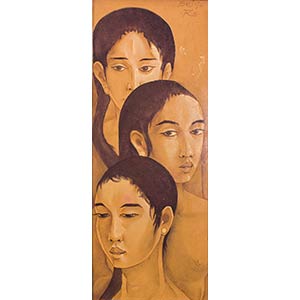 BALINESE ARTIST

Three female faces, ... 