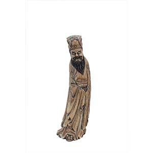 A LARGE IVORY CARVING OF A STANDING ... 
