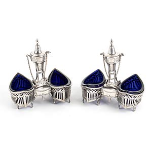A pair of French silver salt ... 
