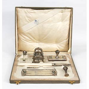 A German silver and ivory desk set - Art ... 
