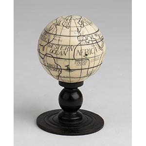 An English ivory and wood World Globe - late ... 