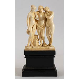 A French ivory figural group of The Three ... 
