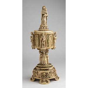 A German ivory lidded cup - late 18th ... 