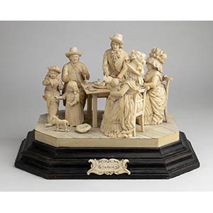 An English ivory figural group of ... 