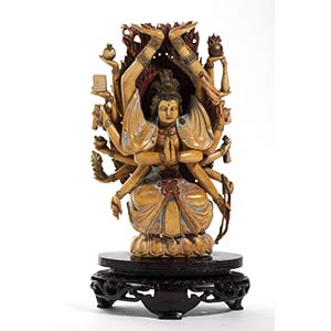 A Chinese ivory carving of Bodhisattva - ... 