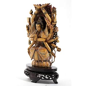 A Chinese ivory carving of ... 