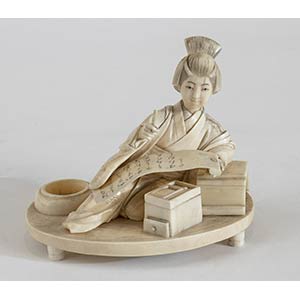 An Japanese ivory Okimono, Meiji period, ... 