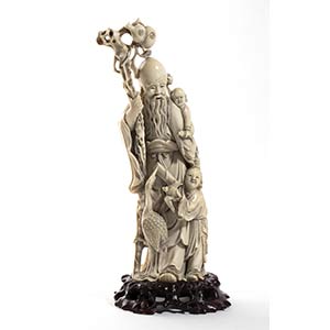A Chinese ivory carving of Shoulau - Qing ... 