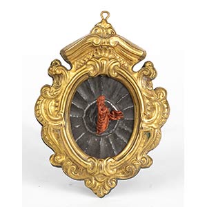 An italian coral carving with metal frame - ... 