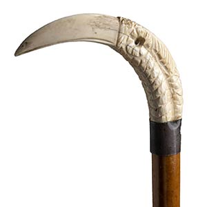 An ivory mounted  walking stick ... 