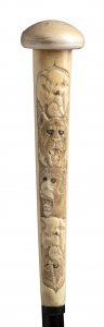 An ivory mounted  walking stick cane - ... 