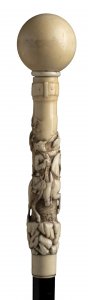 An ivory mounted  walking stick cane - ... 