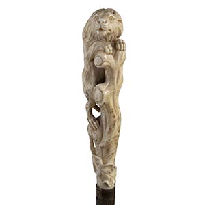 An ivory mounted walking stick ... 