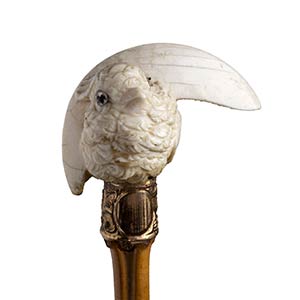 An ivory  mounted walking stick cane - ... 