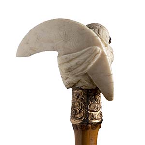An ivory  mounted walking stick ... 