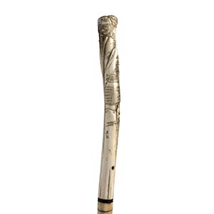A bone and whalebone walking stick cane - ... 