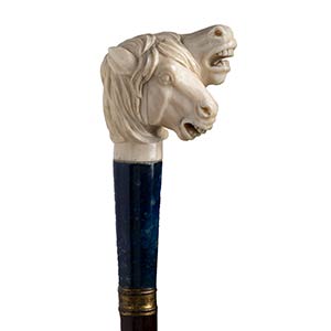 An ivory mounted walking stick cane - French ... 
