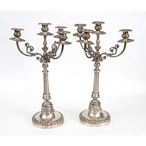 A pair of Italian silver candelabra - ... 
